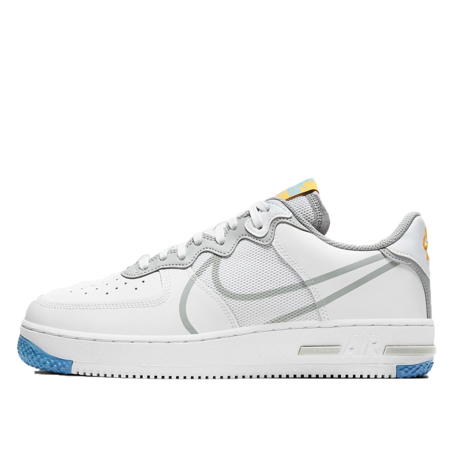 Air Force 1 Low React Bijela Svijetla Dim Siva Klekt