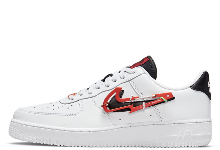 Air Force 1 Niski Karabiner Swoosh Bijeli Klekt