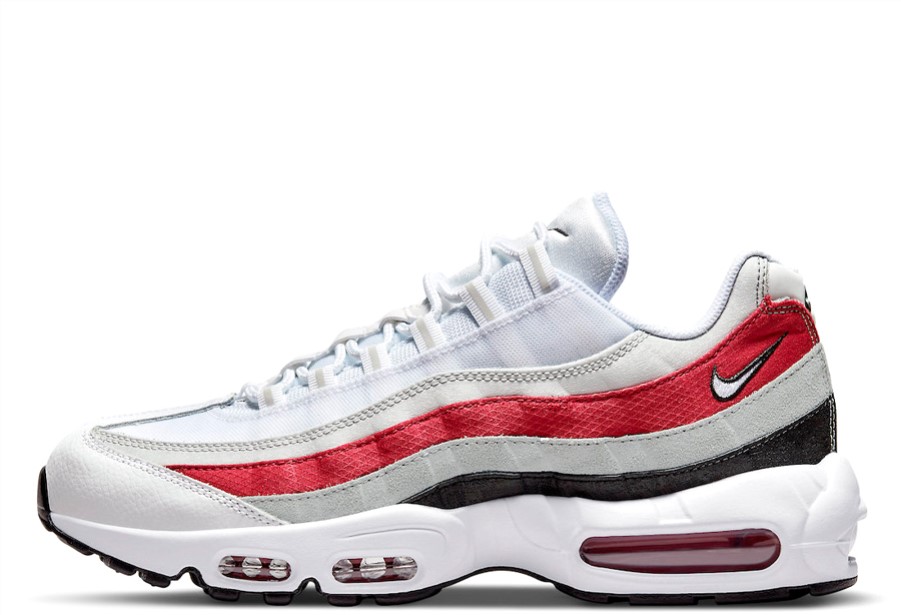Klekt Air Max 95 Bijela Raznolikost Crvena čestica Siva